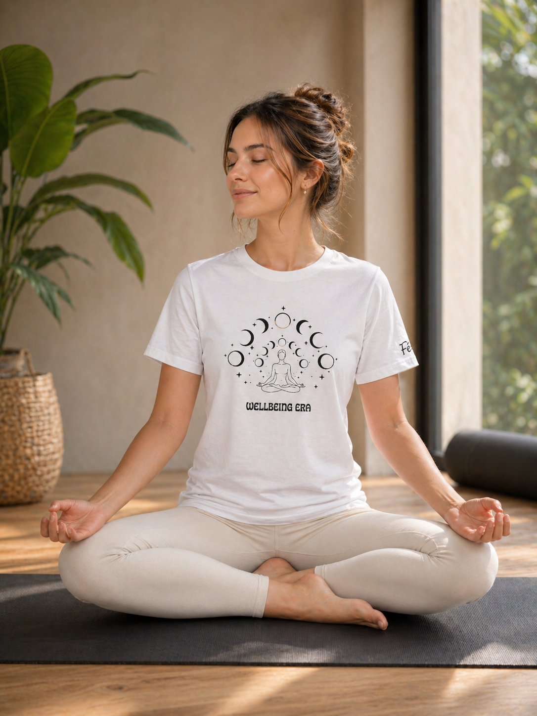 Fee France "Wellbeing Era" Mistik Ay Evreleri Unisex Basic Tişört